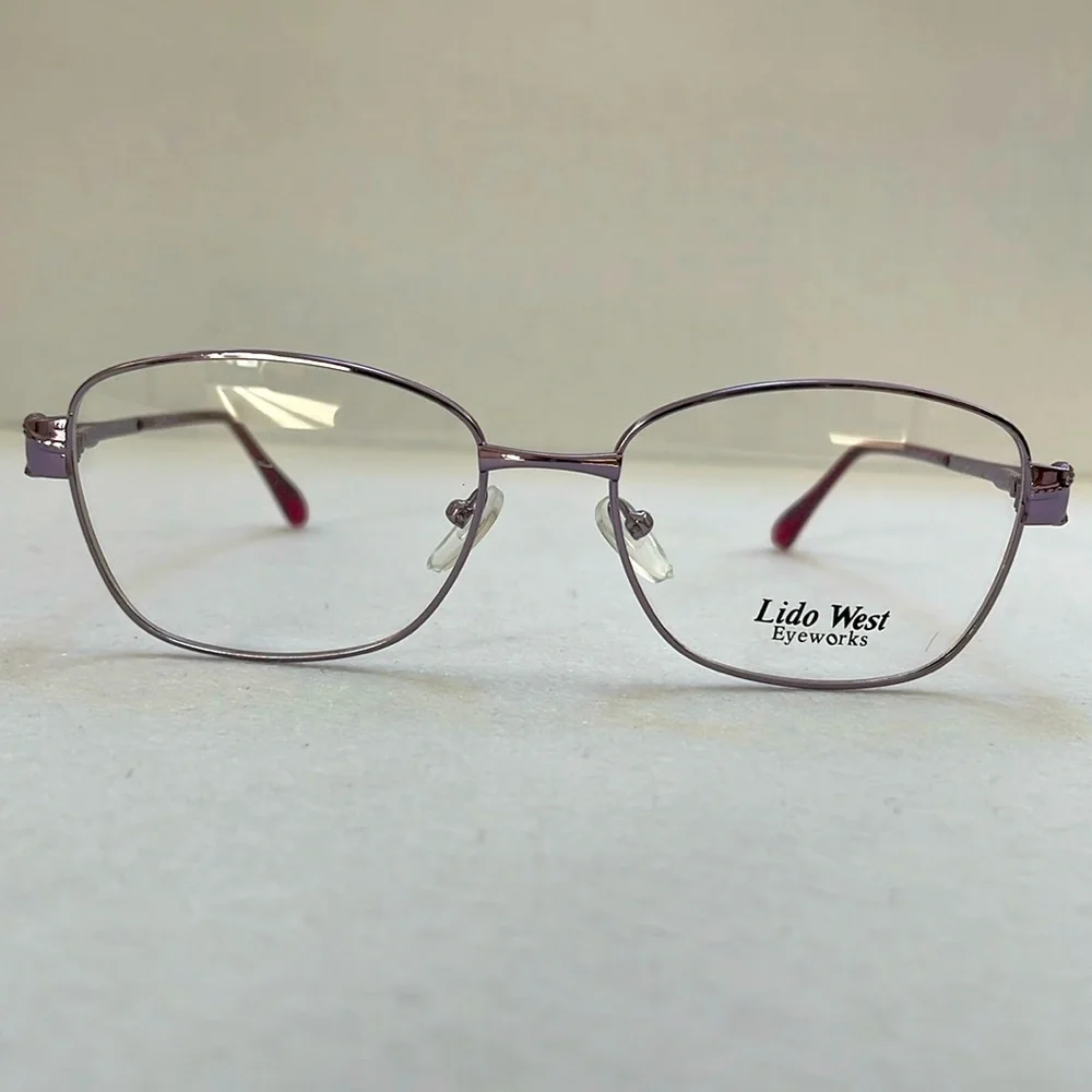 NWT Lido West Purple Capri Women's Metal Glasses Frame Bedazzled Twist Temples